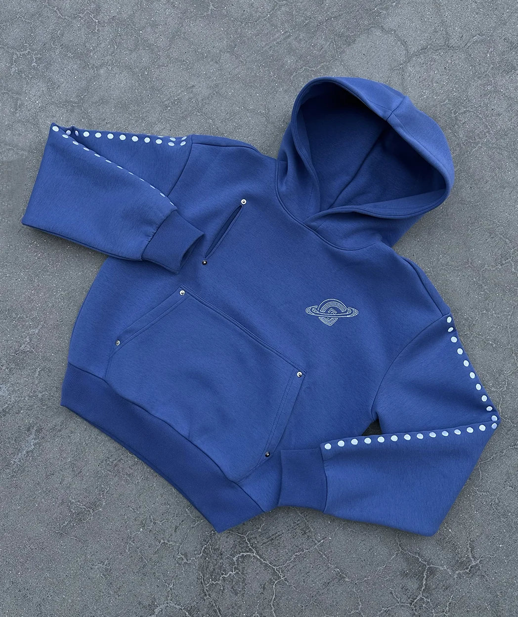 Blau Gopo Bestickter Hoodie