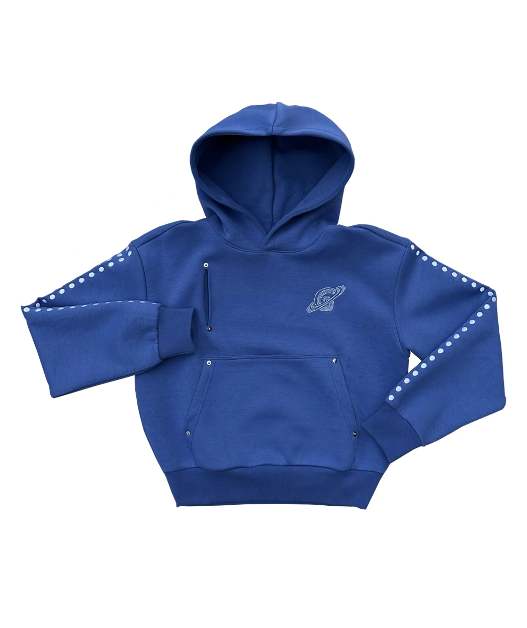 Blau Gopo Bestickter Hoodie