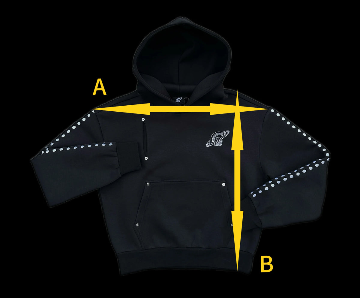 Black Gopo Embroidered Hoodie